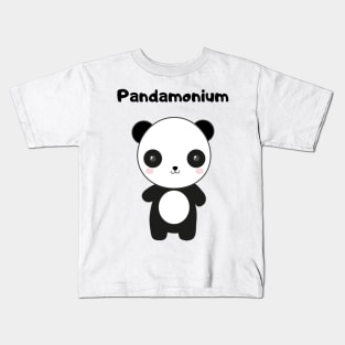 Pandamonium cute panda design Kids T-Shirt